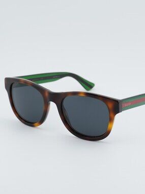 Gucci GG0003S 003 Men Sunglasses Havana Square Frame, Grey Lenses